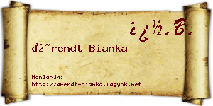 Árendt Bianka névjegykártya