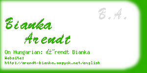 bianka arendt business card